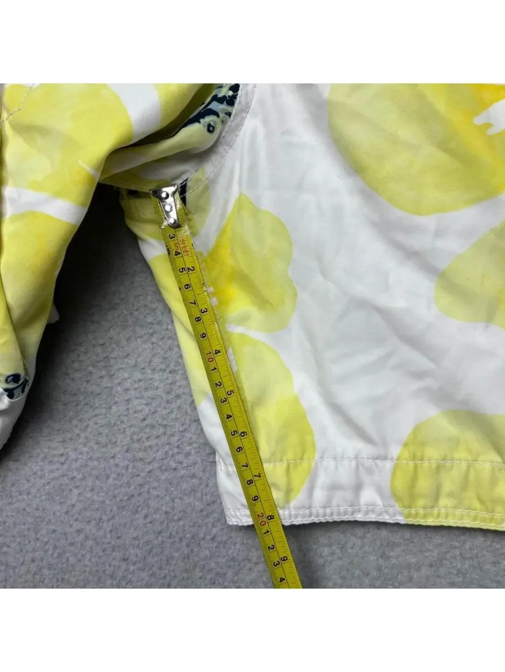 Vintage Hollister Y2K Yellow Tropical Floral Board Shorts Swim Trunks Size Small